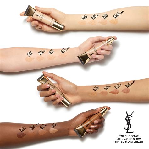 yves saint laurent touche éclat all-in-one glow foundation swatches|touche éclat foundation review.